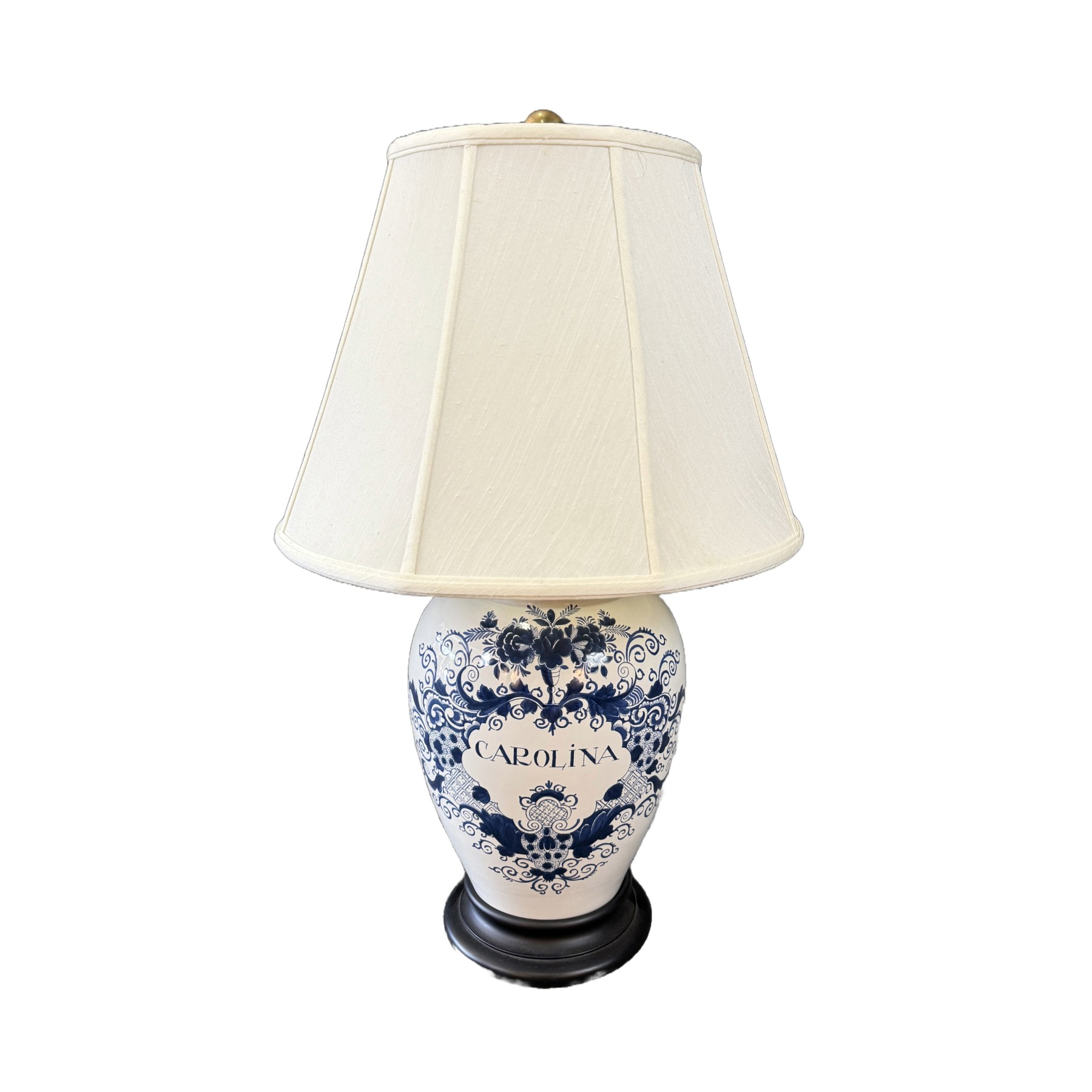 Carolina Blue & White Table Lamp & Shade Carolina Blue & White Table Lamp & Shade