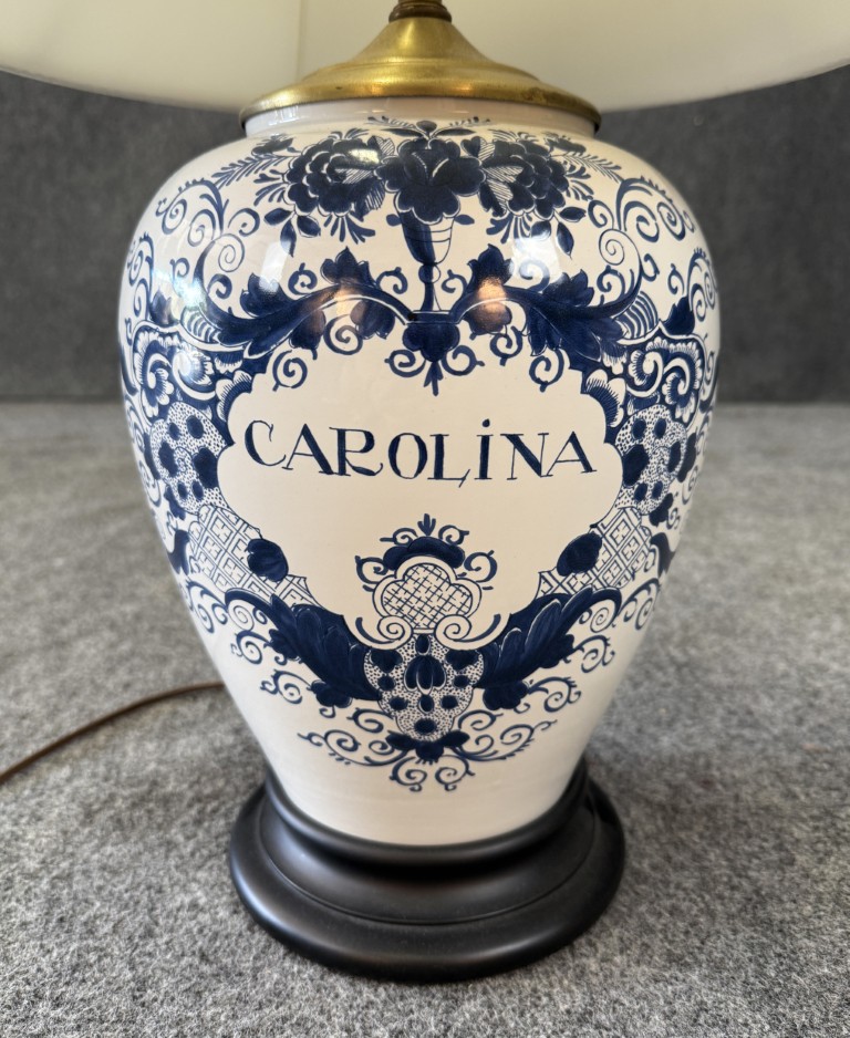 Carolina Blue & White Table Lamp & Shade Carolina Blue & White Table Lamp & Shade