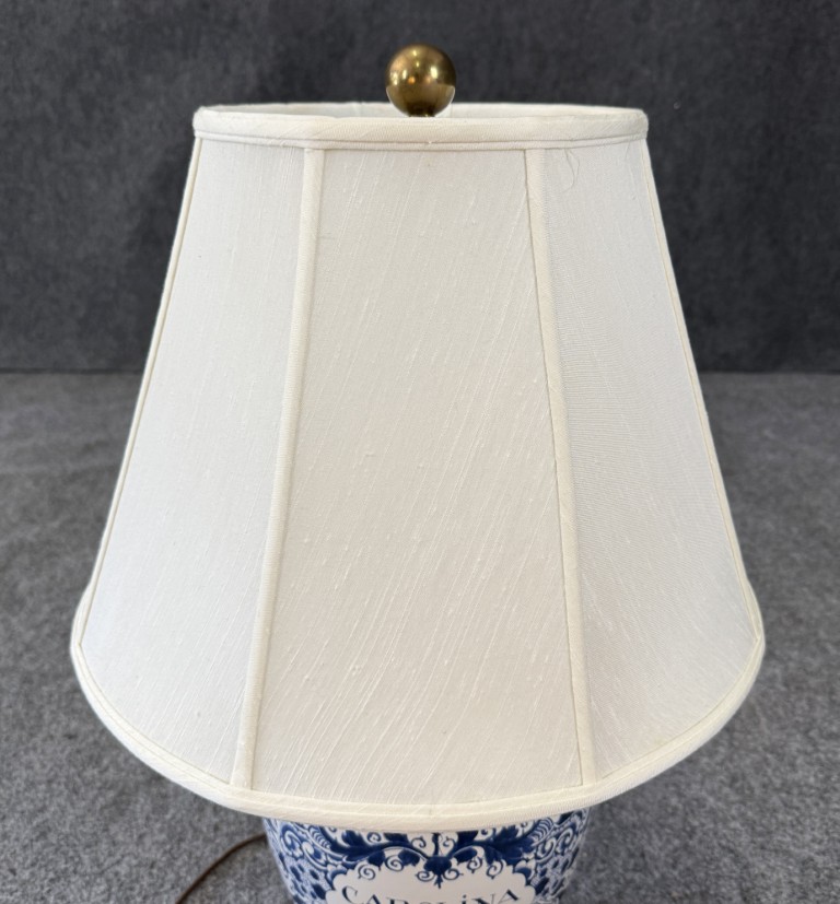 Carolina Blue & White Table Lamp & Shade Carolina Blue & White Table Lamp & Shade
