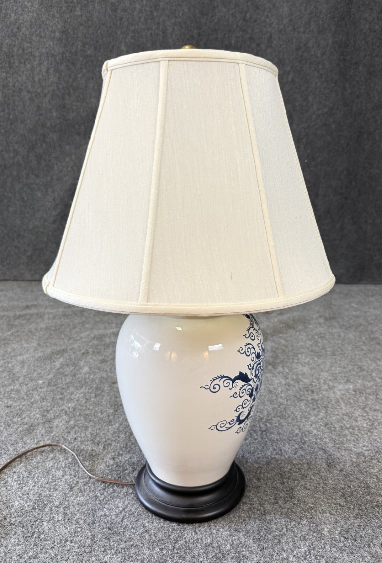 Carolina Blue & White Table Lamp & Shade Carolina Blue & White Table Lamp & Shade
