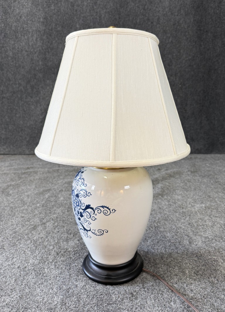 Carolina Blue & White Table Lamp & Shade Carolina Blue & White Table Lamp & Shade