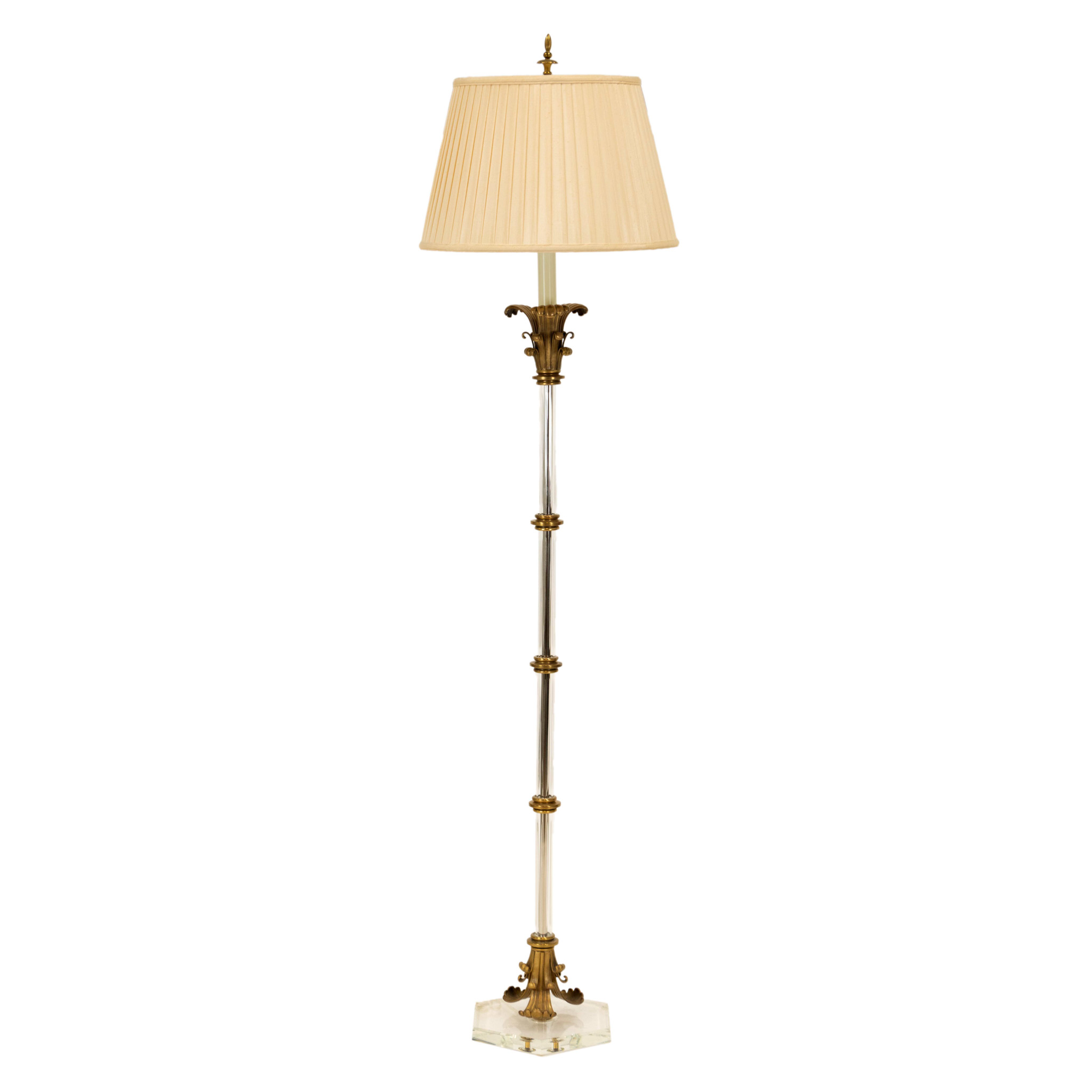 Glass and Brass Stem Candlestick Floor Lamp Glass and Brass Stem Candlestick Floor Lamp