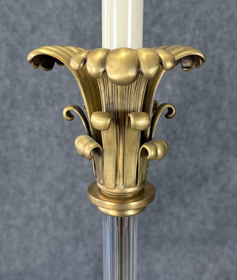 Glass and Brass Stem Candlestick Floor Lamp Glass and Brass Stem Candlestick Floor Lamp