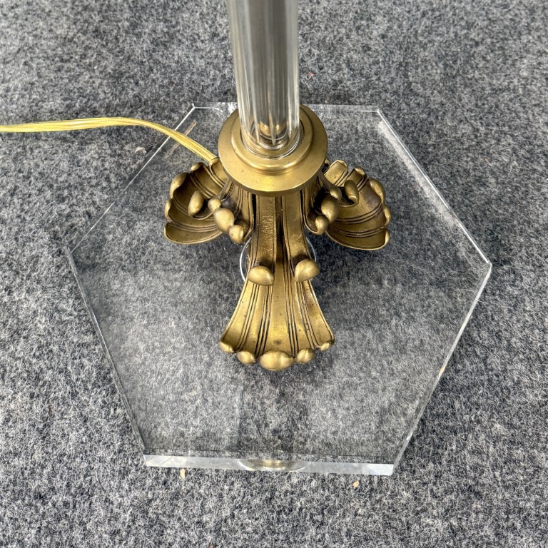 Glass and Brass Stem Candlestick Floor Lamp Glass and Brass Stem Candlestick Floor Lamp