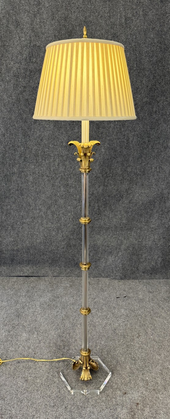 Glass and Brass Stem Candlestick Floor Lamp Glass and Brass Stem Candlestick Floor Lamp