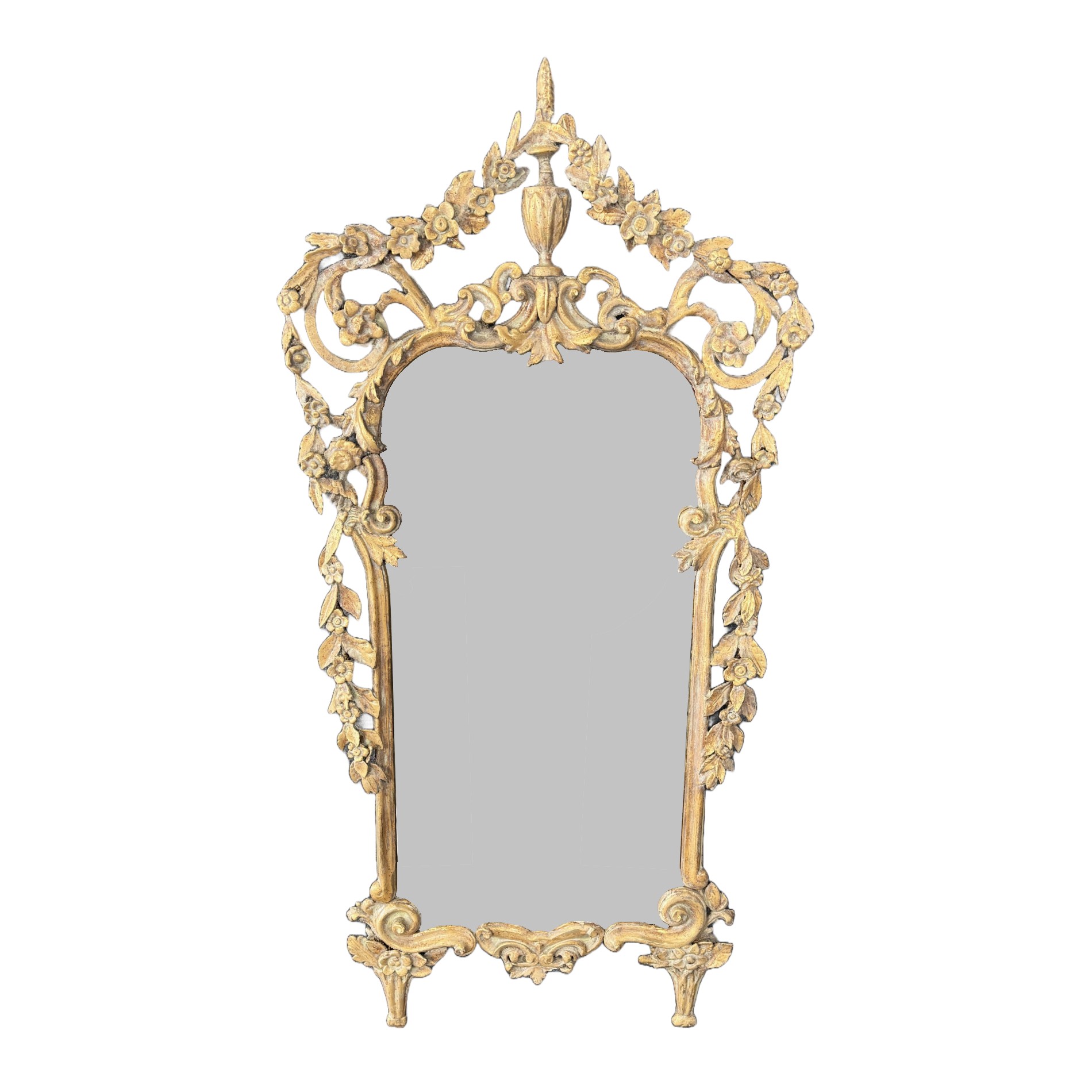 19th Century Gilt Floral Acanthus Wall Mirror