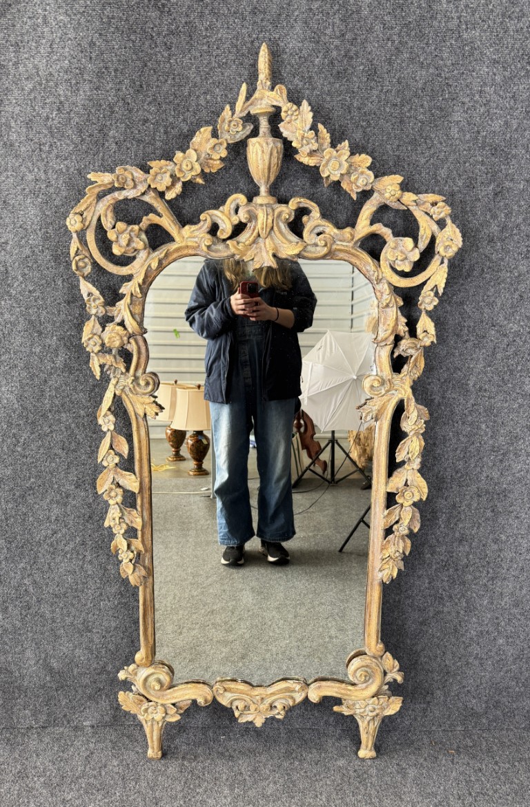 19th Century Gilt Floral Acanthus Wall Mirror 19th Century Gilt Floral Acanthus Wall Mirror
