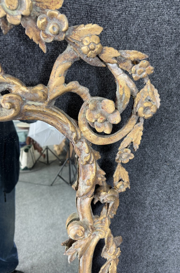19th Century Gilt Floral Acanthus Wall Mirror 19th Century Gilt Floral Acanthus Wall Mirror
