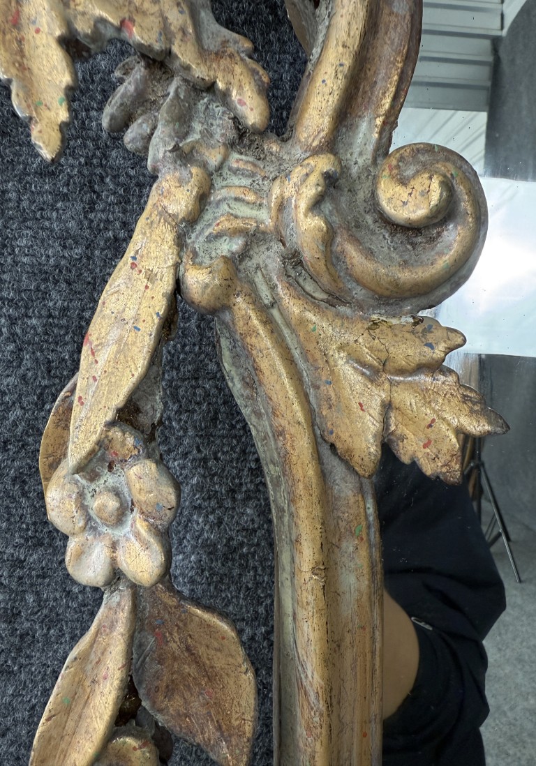 19th Century Gilt Floral Acanthus Wall Mirror 19th Century Gilt Floral Acanthus Wall Mirror