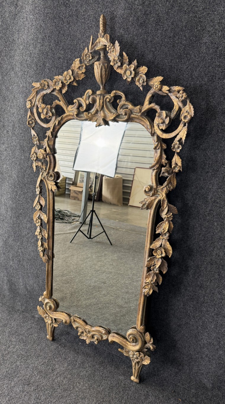 19th Century Gilt Floral Acanthus Wall Mirror 19th Century Gilt Floral Acanthus Wall Mirror