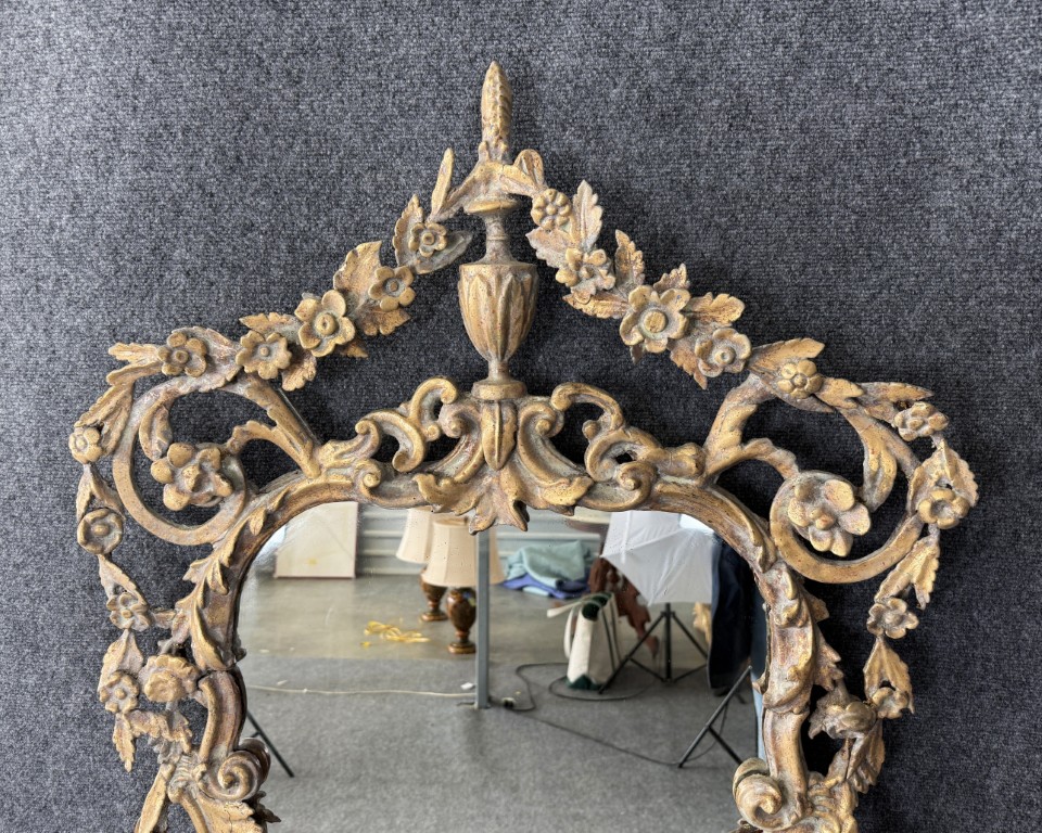 19th Century Gilt Floral Acanthus Wall Mirror 19th Century Gilt Floral Acanthus Wall Mirror
