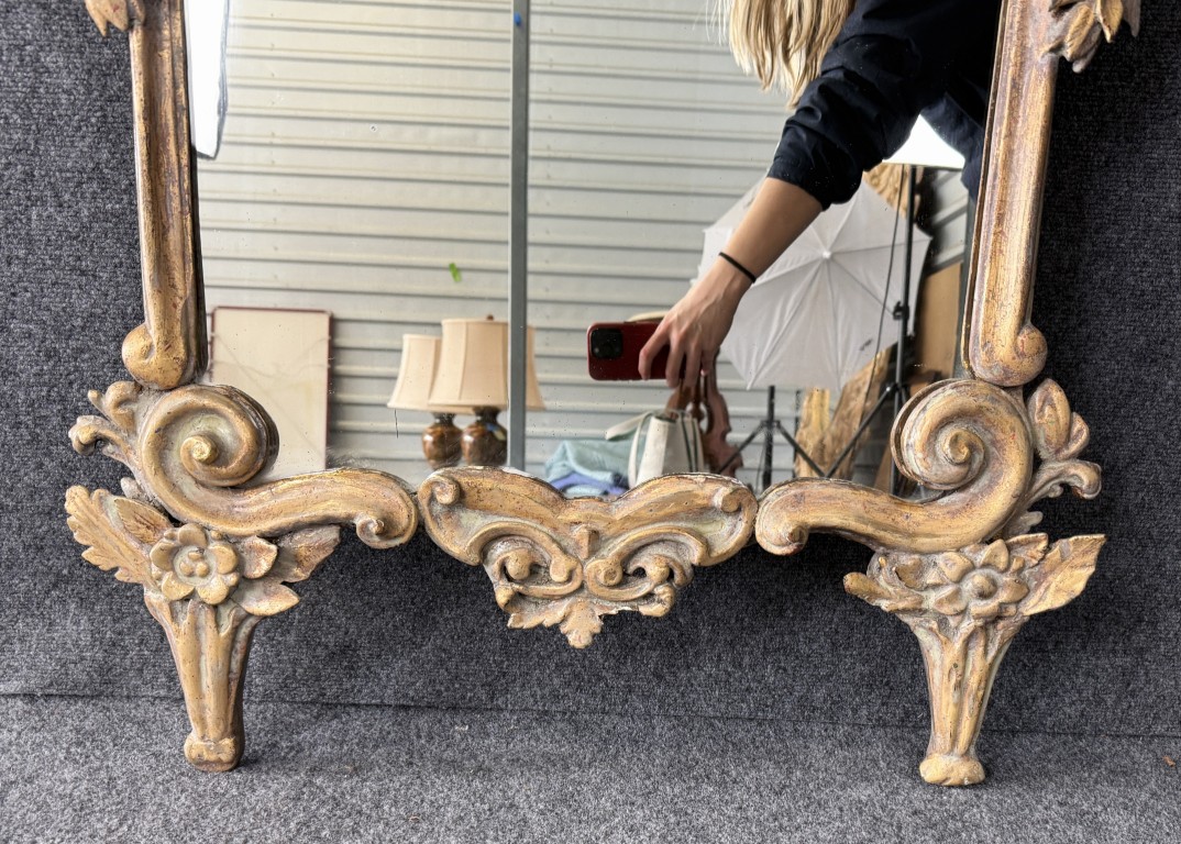 19th Century Gilt Floral Acanthus Wall Mirror 19th Century Gilt Floral Acanthus Wall Mirror