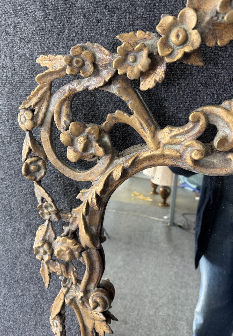 19th Century Gilt Floral Acanthus Wall Mirror 19th Century Gilt Floral Acanthus Wall Mirror