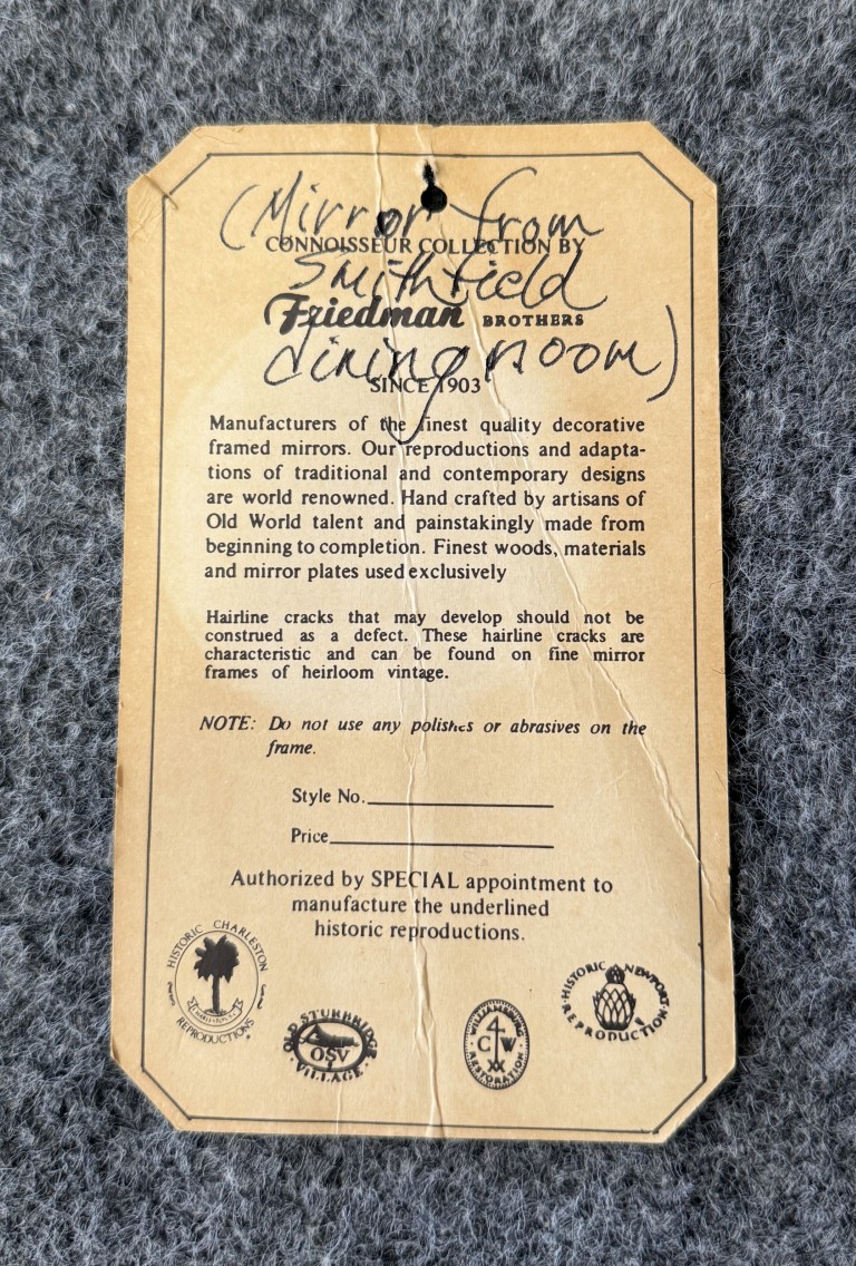 Friedman Brothers Colonial Williamsburg Burled Wall Mirror Friedman Brothers Colonial Williamsburg Burled Wall Mirror