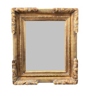 Beveled Gold Mirror with Dramatic Carved Corners