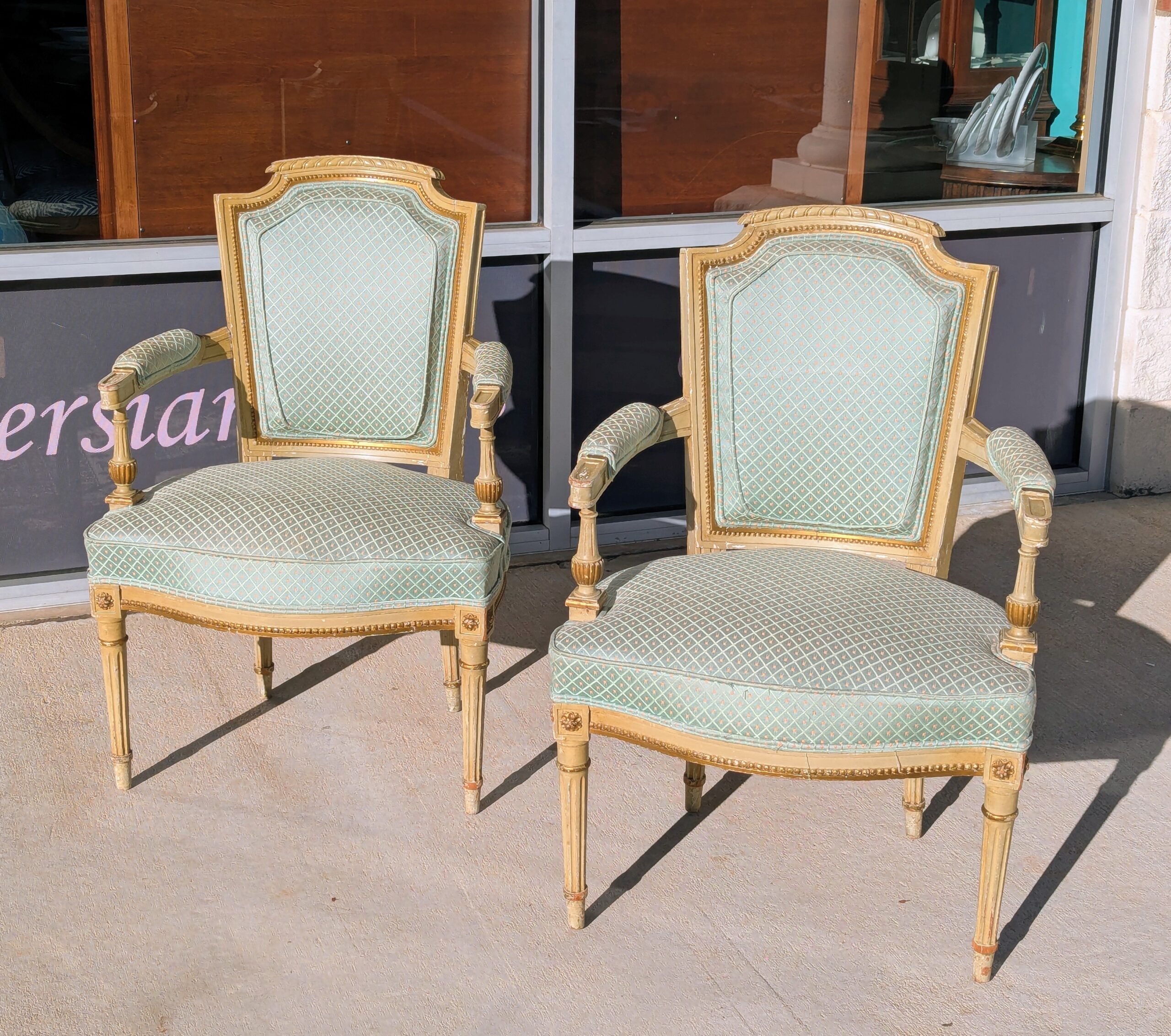 Pair Of Louis XVI Style Armchairs Pair Of Louis XVI Style Armchairs