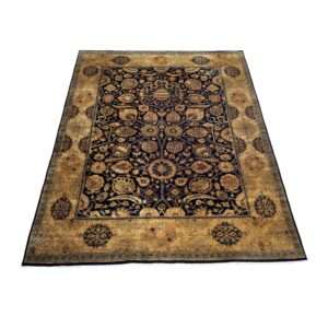 9x11 Black & Gold Hand-Knotted Area Rug