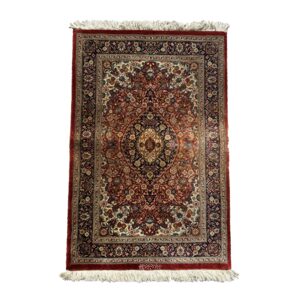 2x3 Hand-Knotted Silk Persian Qum (Qom) Area Rug
