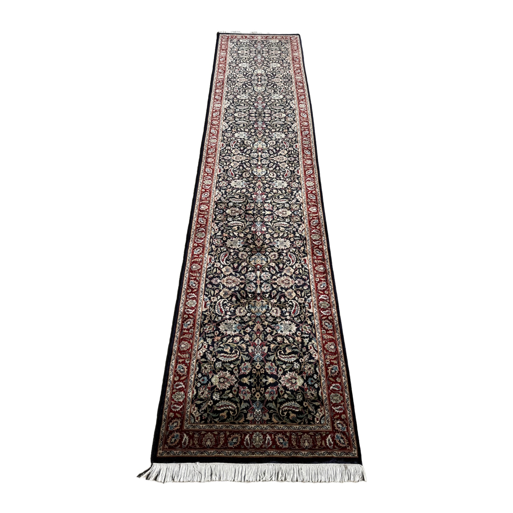 3x13 Hand-Knotted Kashan Style Runner 3x13 Hand-Knotted Kashan Style Runner