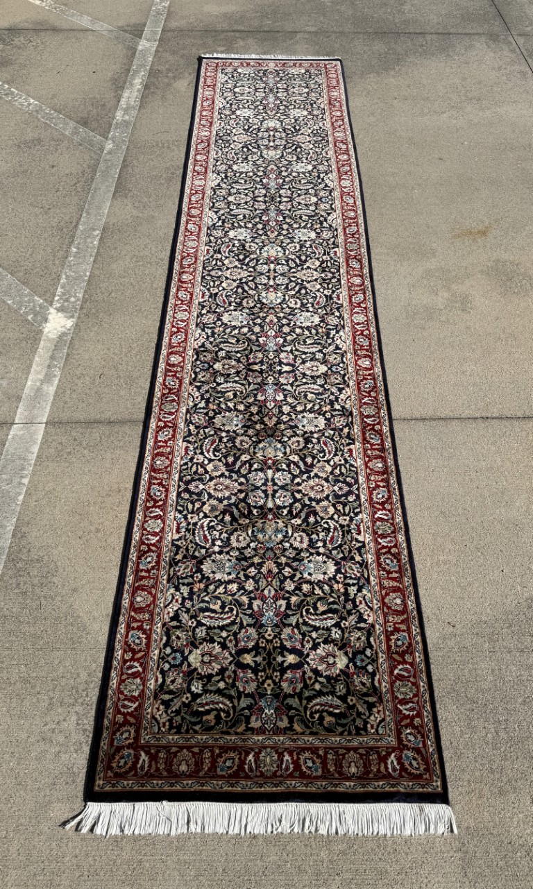 3x13 Hand-Knotted Kashan Style Runner 3x13 Hand-Knotted Kashan Style Runner