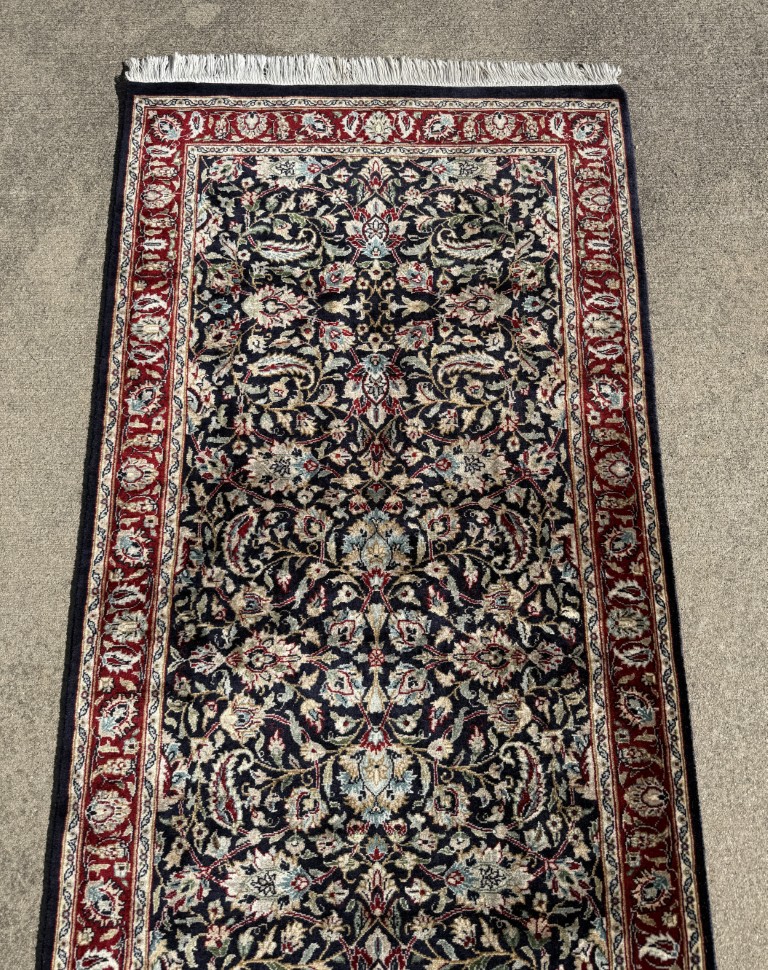 3x13 Hand-Knotted Kashan Style Runner 3x13 Hand-Knotted Kashan Style Runner