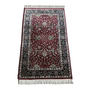 3x5 Hand-Knotted Isfahan Style Red & Blue Area Rug