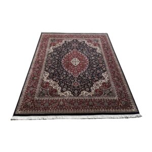 8x11 Blue & Red Kashan Style Hand-Knotted Area Rug