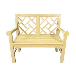Taupe-Painted Solid Wood Bench