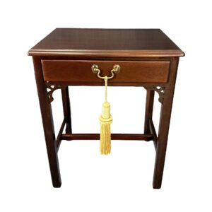 Solid Cherry Chippendale-Style Side Table with Drawer
