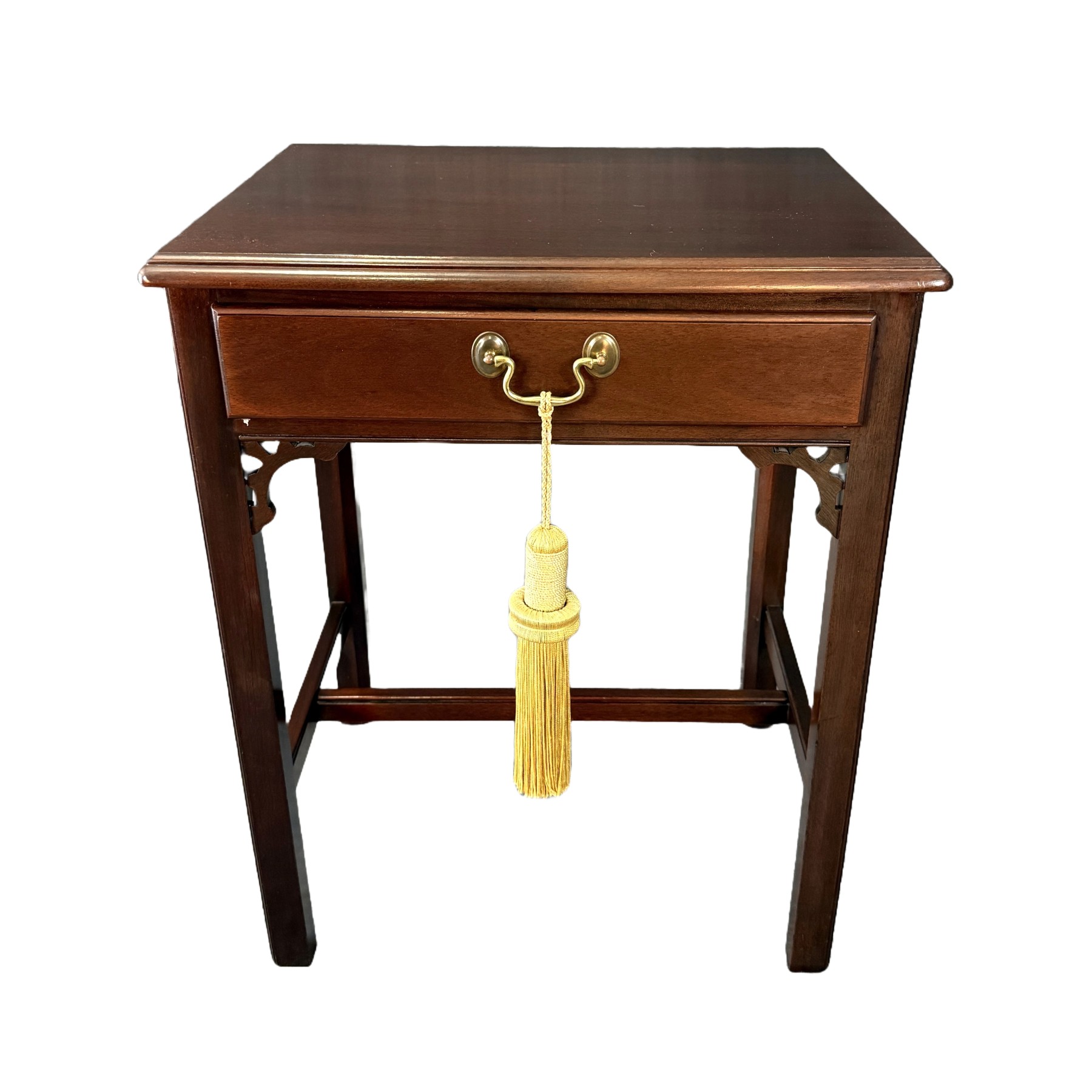 Solid Cherry Chippendale-Style Side Table with Drawer Solid Cherry Chippendale-Style Side Table with Drawer