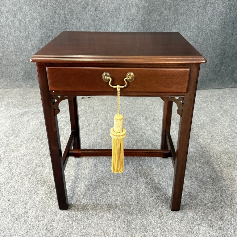 Solid Cherry Chippendale-Style Side Table with Drawer Solid Cherry Chippendale-Style Side Table with Drawer