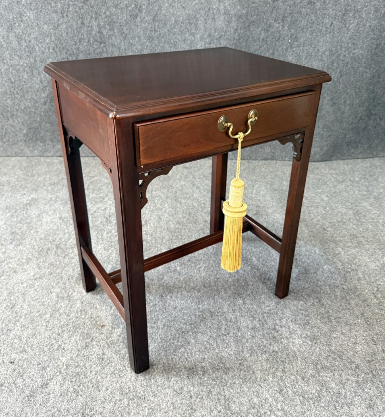 Solid Cherry Chippendale-Style Side Table with Drawer Solid Cherry Chippendale-Style Side Table with Drawer