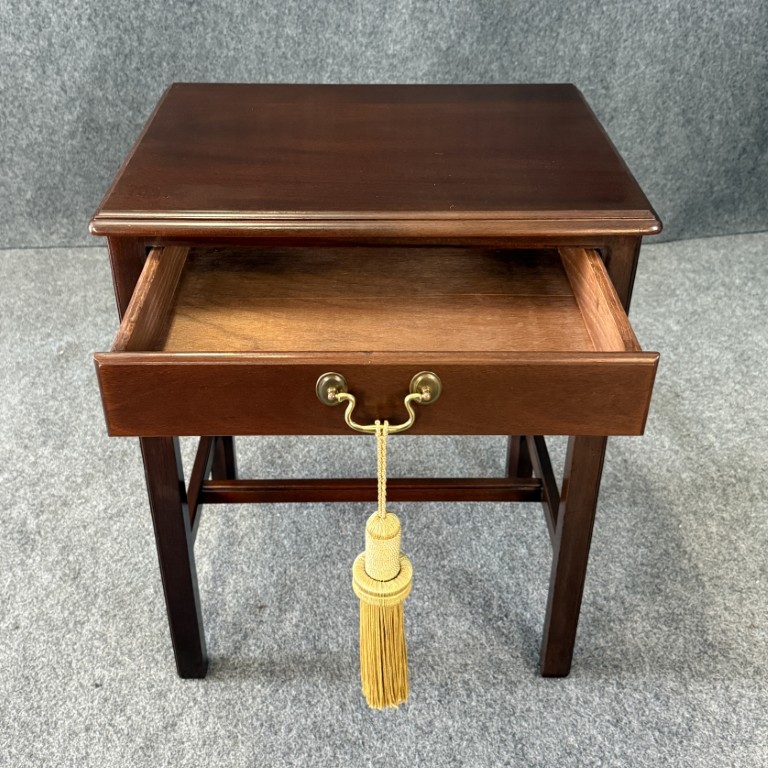 Solid Cherry Chippendale-Style Side Table with Drawer Solid Cherry Chippendale-Style Side Table with Drawer