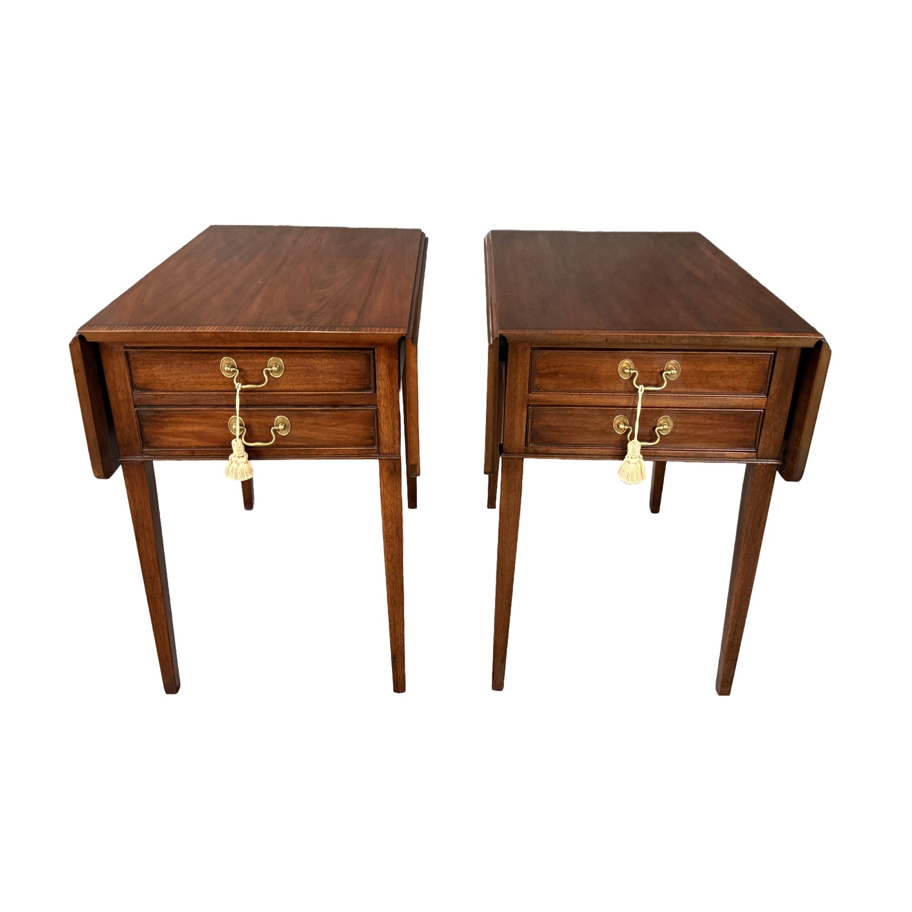 Pair of Henkel Harris Banded Top Solid Mahogany End Tables Model No. 5408 Pair of Henkel Harris Banded Top Solid Mahogany End Tables Model No. 5408