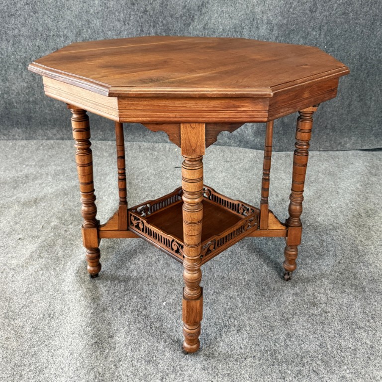 c1880s Eastlake Solid Mahogany Octagonal Center Table c1880s Eastlake Solid Mahogany Octagonal Center Table