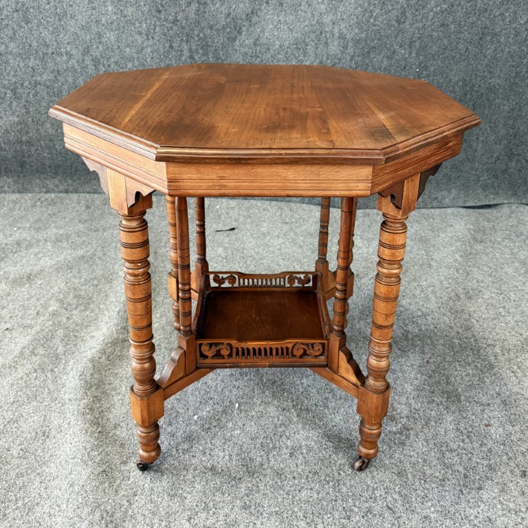c1880s Eastlake Solid Mahogany Octagonal Center Table c1880s Eastlake Solid Mahogany Octagonal Center Table