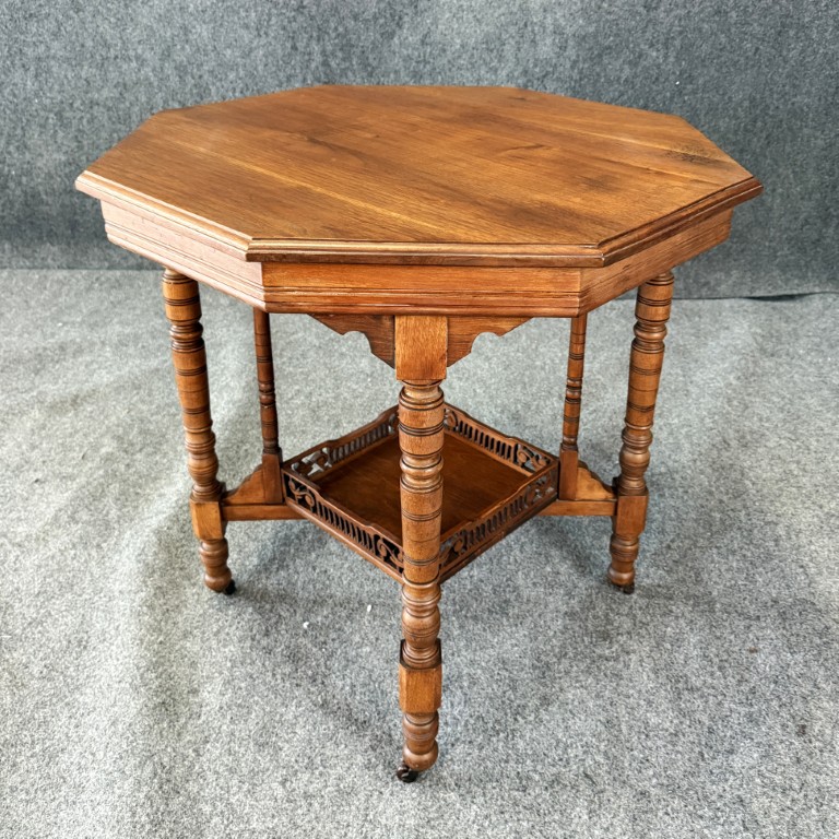 c1880s Eastlake Solid Mahogany Octagonal Center Table c1880s Eastlake Solid Mahogany Octagonal Center Table