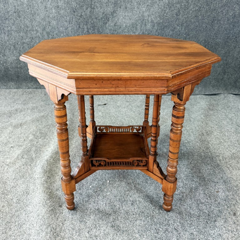 c1880s Eastlake Solid Mahogany Octagonal Center Table c1880s Eastlake Solid Mahogany Octagonal Center Table