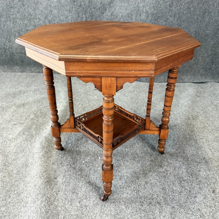 c1880s Eastlake Solid Mahogany Octagonal Center Table c1880s Eastlake Solid Mahogany Octagonal Center Table