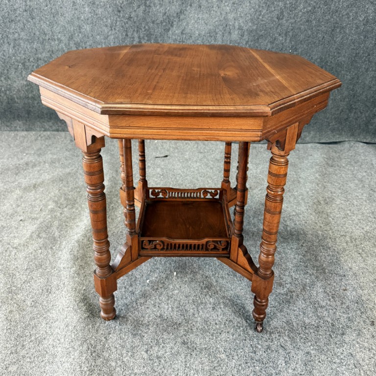 c1880s Eastlake Solid Mahogany Octagonal Center Table c1880s Eastlake Solid Mahogany Octagonal Center Table