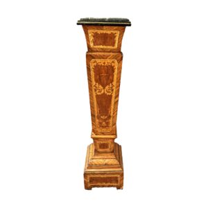 Early Heavily Inlaid French Marble Top Pedestal