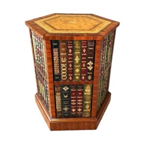 Maitland-Smith Hexagon Leather Bookspline Lamp Table