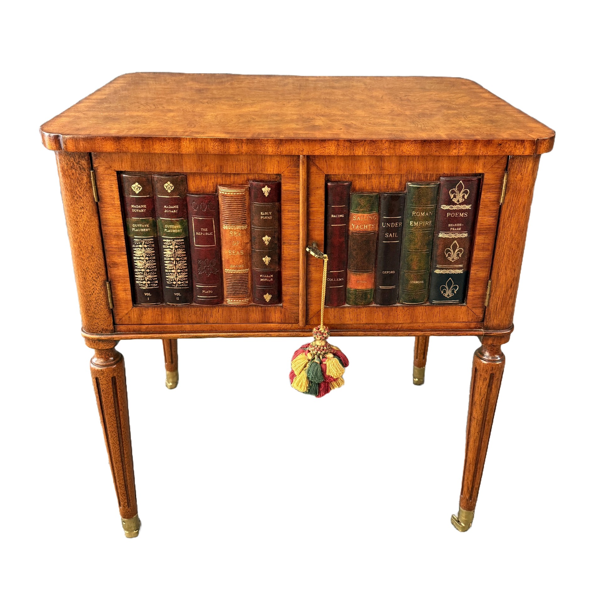 Maitland-Smith Book-Themed Side Table with Cabinet Maitland-Smith Book-Themed Side Table with Cabinet