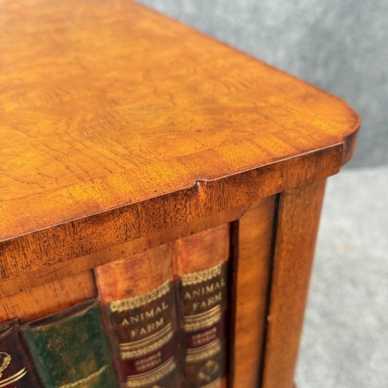 Maitland-Smith Book-Themed Side Table with Cabinet Maitland-Smith Book-Themed Side Table with Cabinet