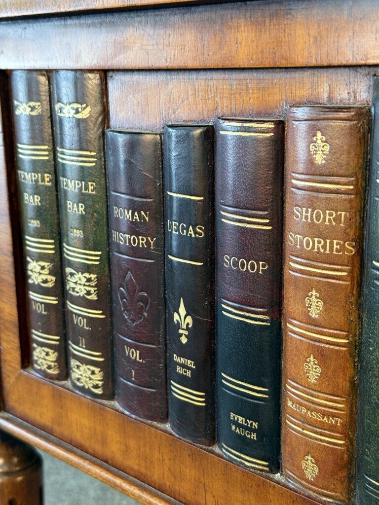 Maitland-Smith Book-Themed Side Table with Cabinet Maitland-Smith Book-Themed Side Table with Cabinet