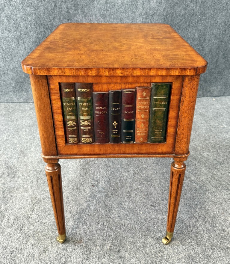 Maitland-Smith Book-Themed Side Table with Cabinet Maitland-Smith Book-Themed Side Table with Cabinet