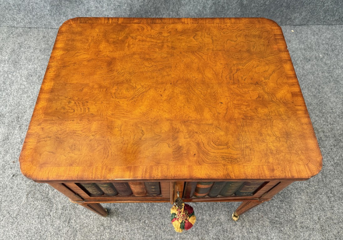 Maitland-Smith Book-Themed Side Table with Cabinet Maitland-Smith Book-Themed Side Table with Cabinet
