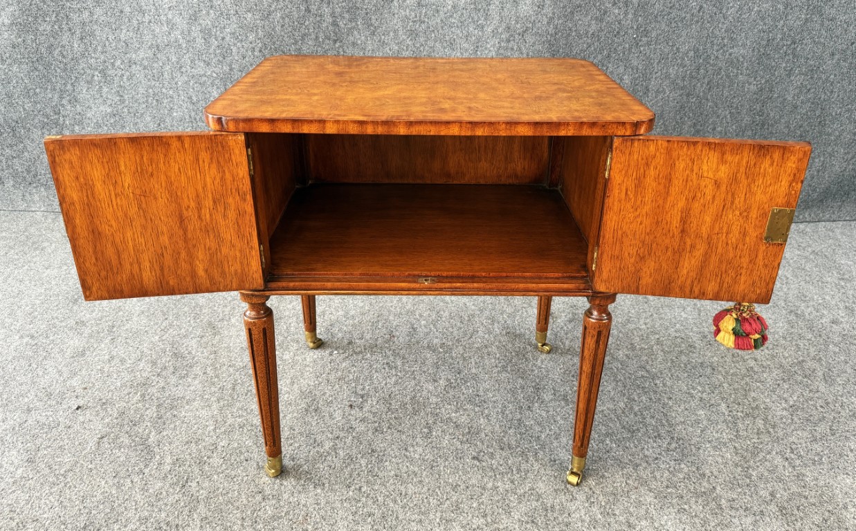 Maitland-Smith Book-Themed Side Table with Cabinet Maitland-Smith Book-Themed Side Table with Cabinet