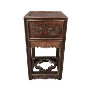 Early 1900's Diminutive Carved Chinese Table with Drawer