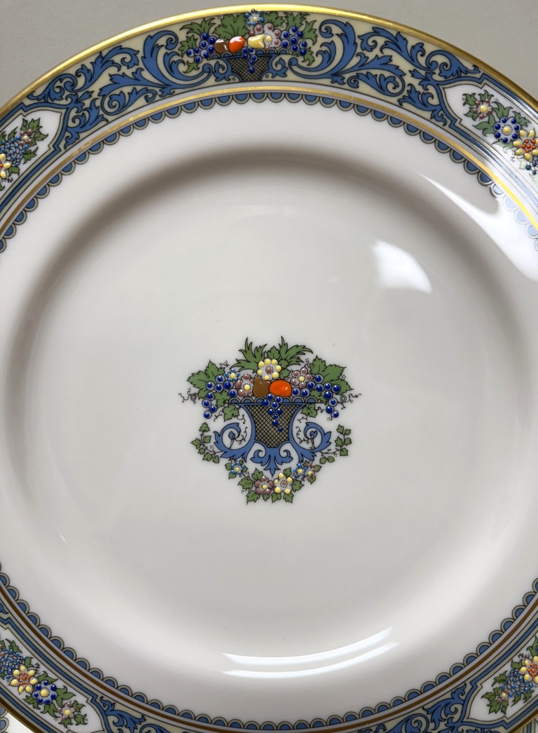 Lenox "Autumn" Blue Rimmed China Set for 9 Lenox "Autumn" Blue Rimmed China Set for 9